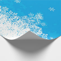 青空と降雪クリスマスラッピング紙
