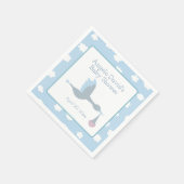 青空と雲の少年コウノトリのための赤ちゃんシャワー スタンダードカクテルナプキン (角)