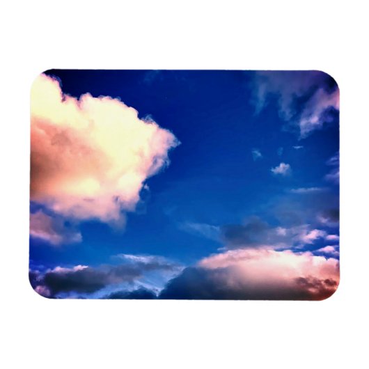 青空と雲の屋外フォトグラフィー マグネット (横)