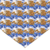 青空と雲の抽象芸術アートパターン ショートテーブルランナー (コーナー)