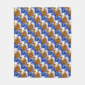 青空と雲の抽象芸術アートパターン フリースブランケット (正面)