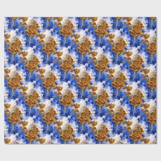 青空と雲の抽象芸術アートパターン ラッピングペーパー (フラット)