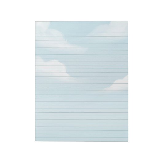 青空と雲の文房具が並んだメモ帳 ノートパッド (回転)