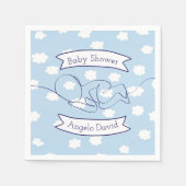 青空と雲の男の子の赤ちゃんシャワー スタンダードカクテルナプキン (正面)