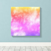 青空と雲の紫オレンジ黄色の写真 キャンバスプリント (インサイチュ (ウッドフロア))