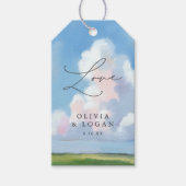 青空と雲の風景画の結婚式の引出物 ギフトタグ (正面)