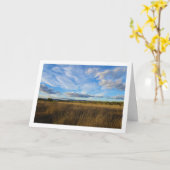 青空と雲、スカイスケープ カード (黄色い花)