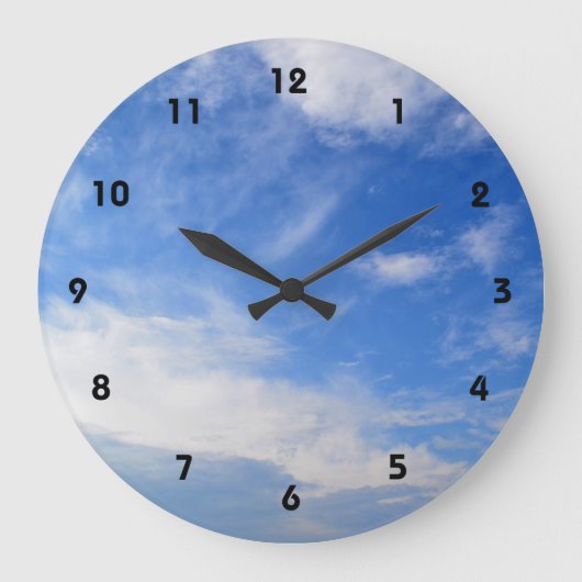青空と雲 ラージ壁時計 (正面)