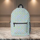 青空にかわいい小さなレインボーパターン プリントバックパック