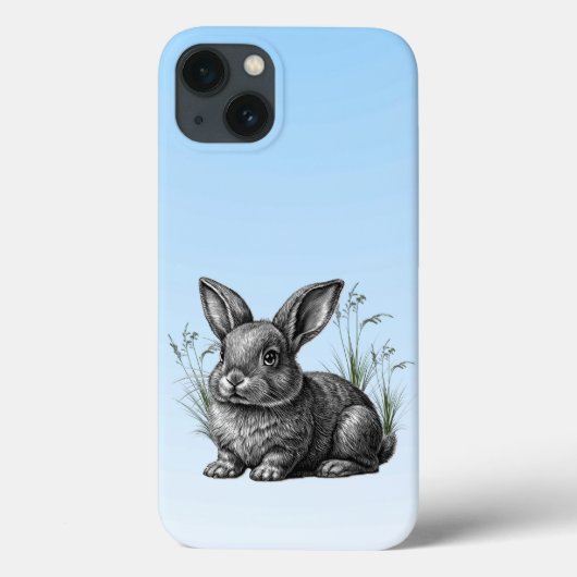 青空にかわいい灰色うさぎ Case-Mate iPhoneケース (裏面)