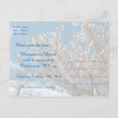 青空にさくらんぼの花の日付を保存。 案内ポストカード (裏面)