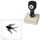 青空にツバメ ラバースタンプ (押印)