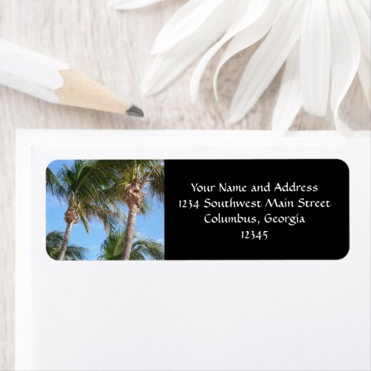 青空にヤシの木 ラベル (インサイチュ)