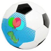 青空に吹き飛んでいる出しがついたかわいいTレックス サッカーボール (3/4)
