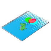 青空に吹き飛んでいる出しがついたかわいいTレックス ノートブック (左側)