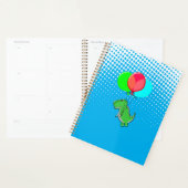 青空に吹き飛んでいる出しがついたかわいいTレックス プランナー手帳 (ディスプレー)