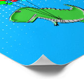 青空に吹き飛んでいる出しがついたかわいいTレックス ポスター (角)