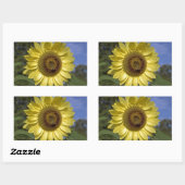 青空に咲く完璧な夏のひまわり。 長方形シール (シート)