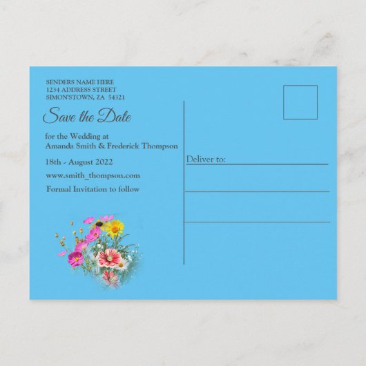 青空に咲く野草 案内ポストカード (裏面)