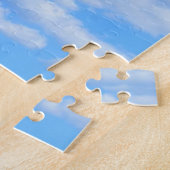 青空に咲く黄色のひまわりとミツバチ – Summer Day ジグソーパズル (側面)