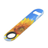 青空に咲く黄色のひまわりとミツバチ – Summer Day スピード栓抜き (正面アングル)