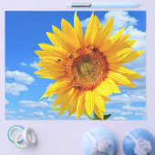 青空に咲く黄色のひまわりとミツバチ – Summer Day チラシ (シングル)