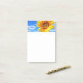 青空に咲く黄色のひまわりとミツバチ – Summer Day ポストイット (デスク上)