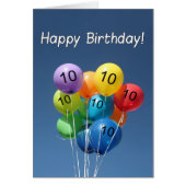 青空に咲く10誕生日おめでたい風船 (正面)