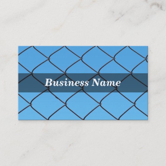 青空に対するチェー澄んンリンクフェンス 名刺 (正面)