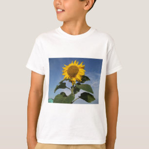 青空に対するヒマワリ Tシャツ