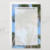 青空に対するヤシの木 便箋 (正面/裏面)