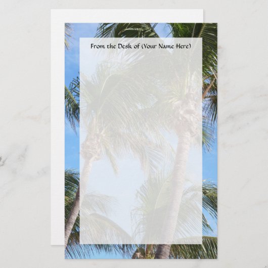 青空に対するヤシの木 便箋 (正面/裏面)