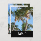 青空に対するヤシの木 出欠カード (正面/裏面)