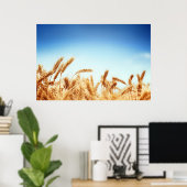 青空に対する小麦畑 ポスター (ホームオフィス)