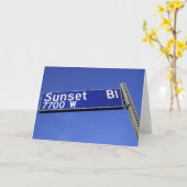 青空に対する日没通りの印 カード (黄色い花)