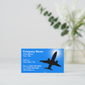 青空に対する飛行機澄んのシルエット 名刺 (スタンド正面)