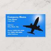 青空に対する飛行機澄んのシルエット 名刺 (正面)