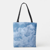 青空に浮かぶ可愛らしいハート型の雲と明るく幸せ トートバッグ (裏面)