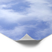 青空に浮かぶ可愛らしいハート型の雲と明るく幸せ ポスター (角)