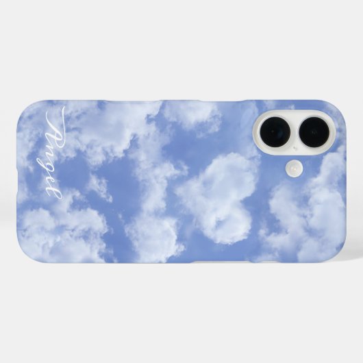 青空に浮かぶ可愛らしいハート型の雲と明るく幸せ Case-Mate iPhoneケース (裏面 (横))