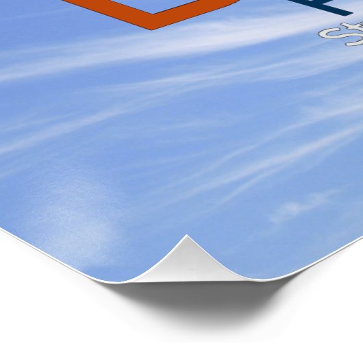 青空に浮かぶ幸せな言葉インスパイア雲 ポスター (コーナー)