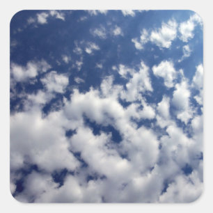 青空に浮かぶ白い雲 スクエアシール