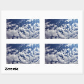 青空に浮かぶ白い雲 長方形シール (シート)