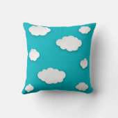 青空に浮かぶ雲のパターンスロー枕 - 穏やか クッション (裏面)