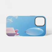 青空に浮かぶ風船とプレゼント iPhoneケース (裏面横)