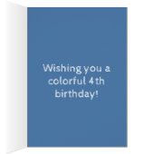 青空に浮かぶ、幸せな4歳の誕生日の風船 (内側 (右))