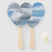 青空に白い雲 ハンドファン (正面&裏面)