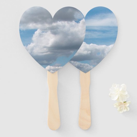 青空に白い雲 ハンドファン (正面&裏面)