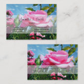 青空に華やかなピンクのバラの花プロフェッショア 名刺 (正面/裏面)