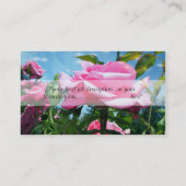 青空に華やかなピンクのバラの花プロフェッショア 名刺 (裏面)